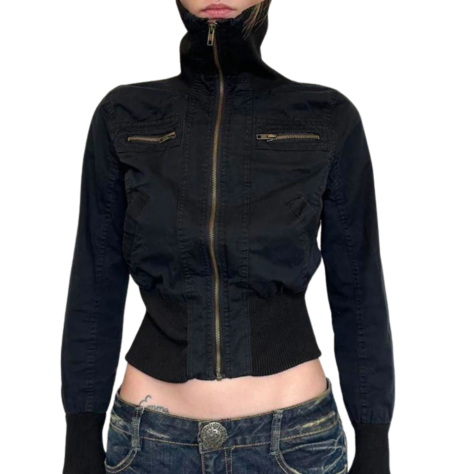 black cropped jacket