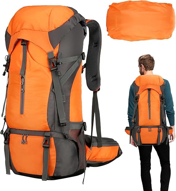 Orange hiking backpack designed for trail comfort and protection