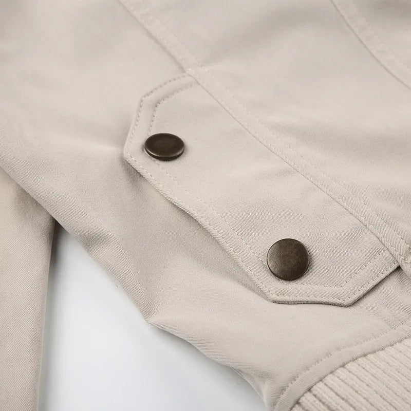 Crop Jacket With High Collar & Slim Fit – Retro Y2K Street Style